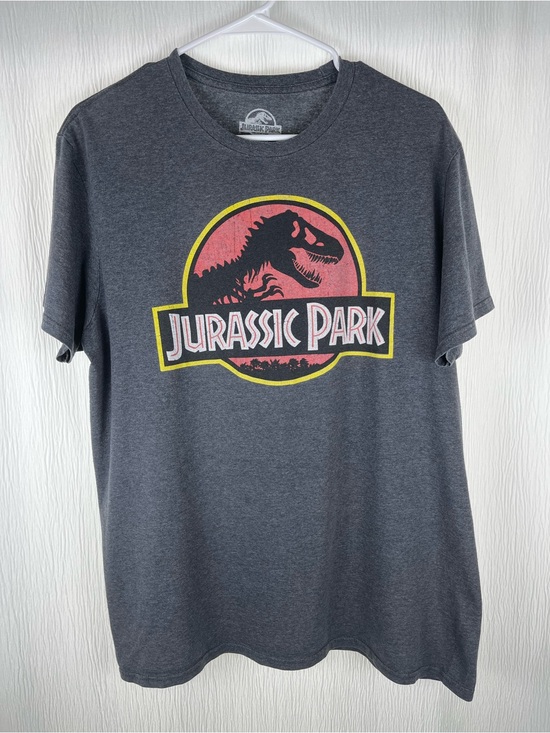 Other - Jurassic Park Logo Tee - Dark Gray with Red & Yellow Graphic